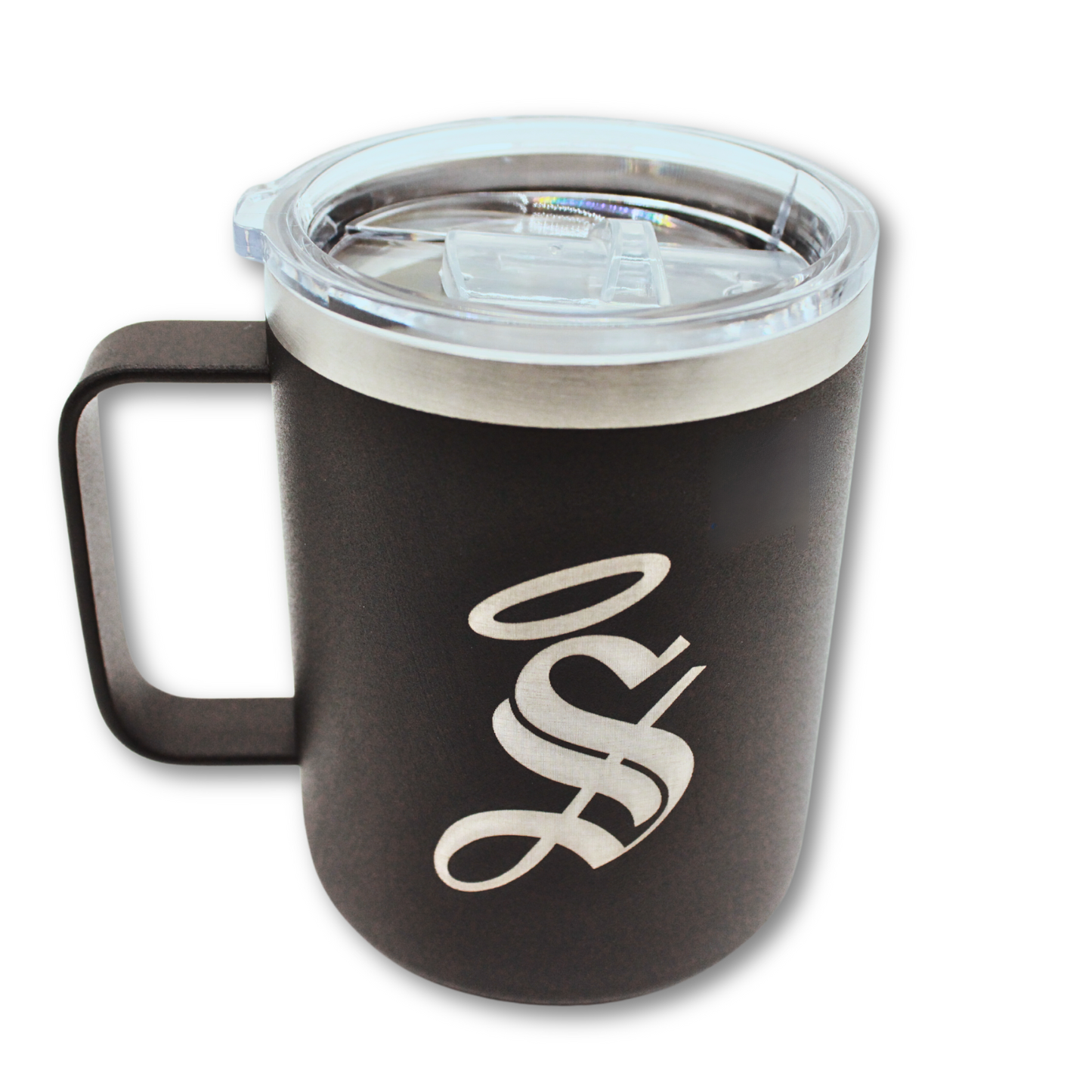 SANTOS MUG WITH LID WITH ENGRAVED "S" LOGO