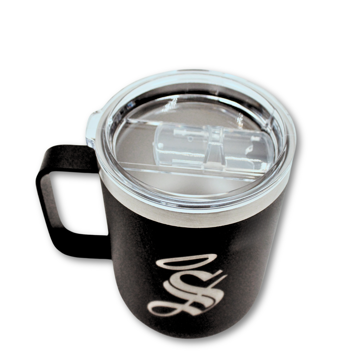 SANTOS MUG WITH LID WITH ENGRAVED "S" LOGO