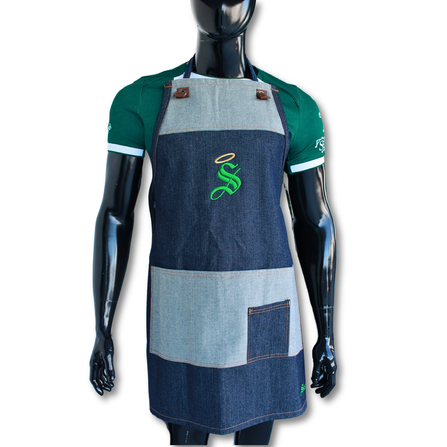GUERREROS APRON SHIELD "S" 2-TONE DENIM