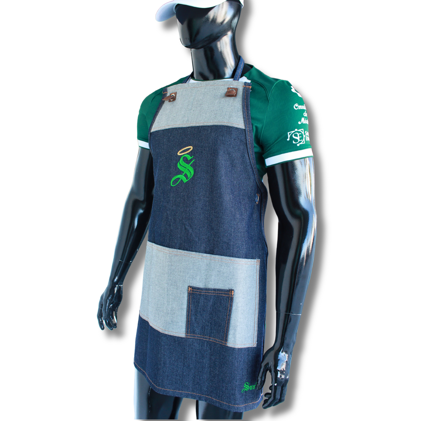 GUERREROS APRON SHIELD "S" 2-TONE DENIM