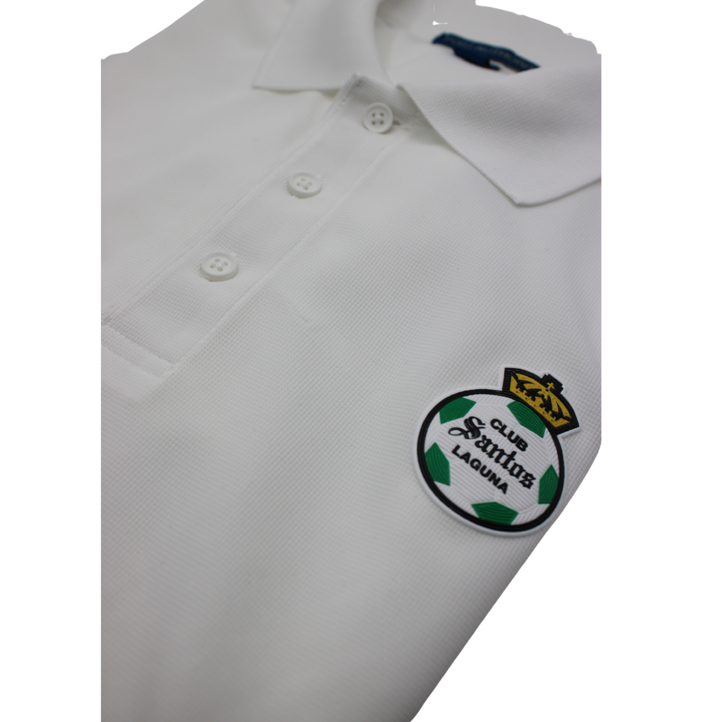 CSL WHITE POLO WITH TEXTURED PATCH