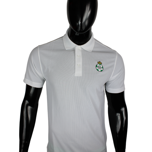 CSL WHITE POLO WITH TEXTURED PATCH