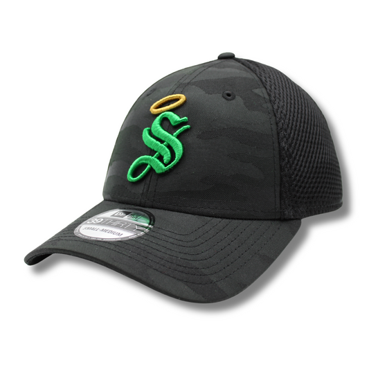 1983 CAMOUFLAGE CAP WITH GREEN EMBROIDERY "S"