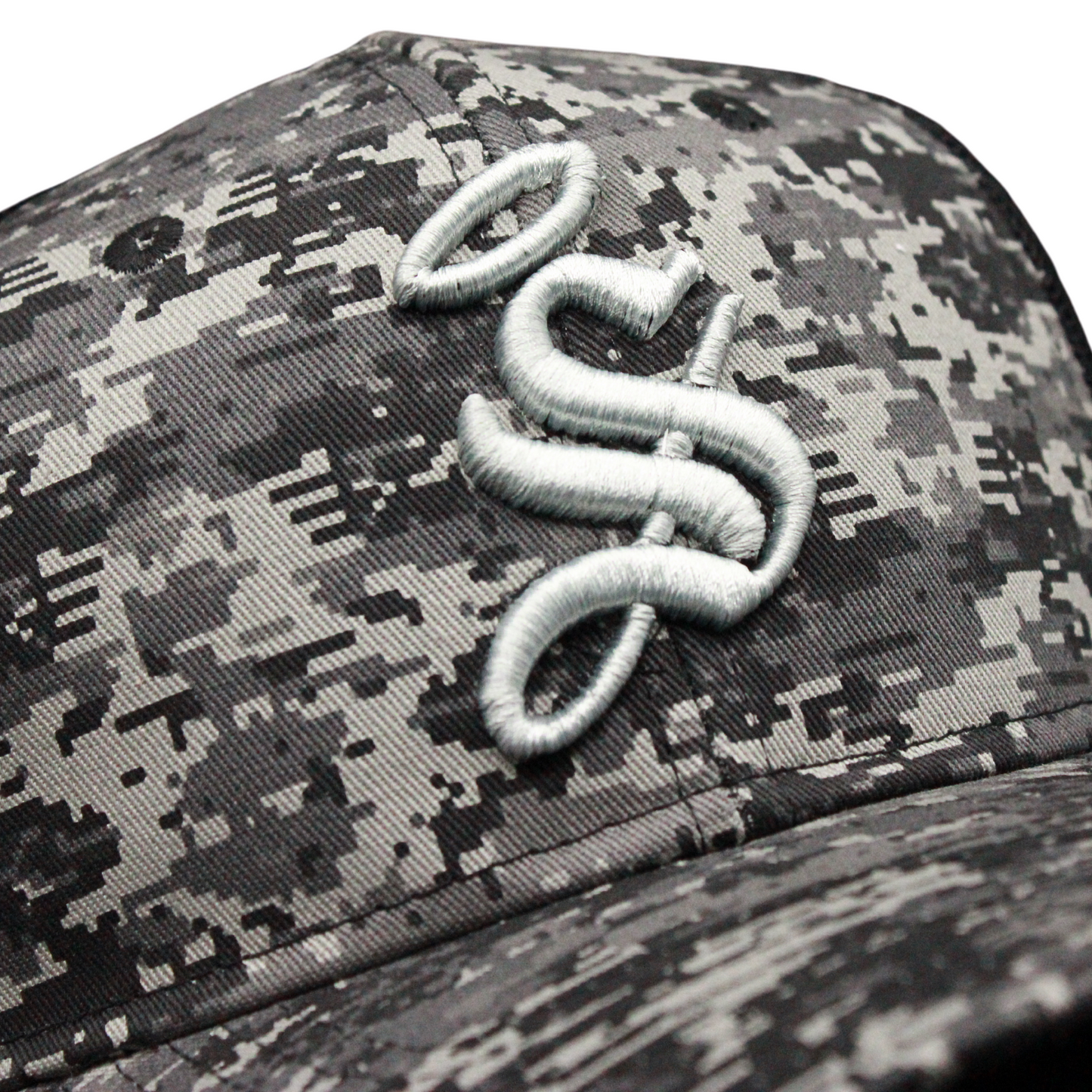 "S" SANTOS CAMOUFLAGE CAP IN GREY