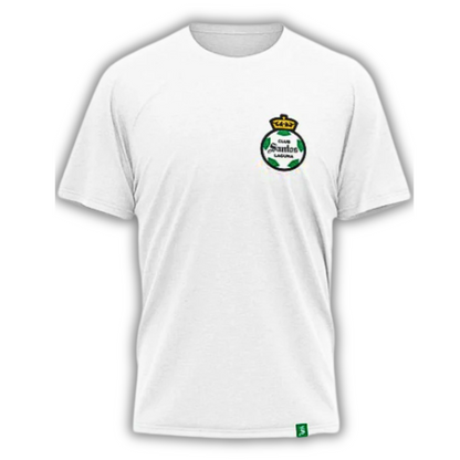 WHITE INSTITUTIONAL T-SHIRT WITH CHEST LOGO