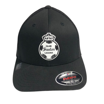 SANTOS FLEXFIT BLACK/WHITE CREST CAP